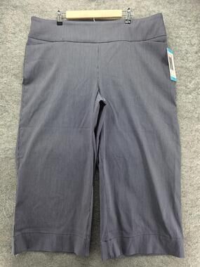 S.C.&CO. Pants Womens 2X Blue Pedal Pusher Pull On Striped Elastic 25 In